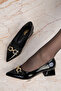 Black Patent Leather Women's Classic Heeled Shoes 19546 - 5