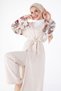 Claret Red Kimono and Trousers Women's Double Suit - Straight Jacket Collar - 13192 - 3