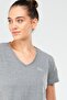 Light Gray Regular Cotton V-Neck Short Sleeve Women's T-Shirt Sf03881 - 5