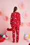 Hello Kitty Licensed Fleece Red Multicolor Crew Neck Pajamas Suit Hk324 - 4