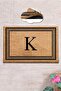 Coco Letter K 40x60 Cm Bristle Mat, Decorative Multi-Purpose Indoor and Outdoor Door Mat
