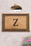 Coco Letter Z 40x60 Cm Bristle Mat, Decorative Multi-Purpose Indoor and Outdoor Door Mat