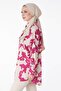 Flat Shirt Collar Women's Fuchsia Patterned Shirt - 25258 - 4