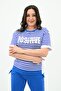 Women's Large Size Striped Tracksuit Set 8106-24 - 4