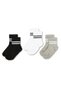 3-Piece Cotton Kids College Socks Baby Unisex Girls Women Men School Socks, White Black Pink