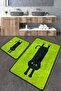 Comfort Green Bathroom Rug Set of 2 Bathroom Rug Mat Washable Non-Slip