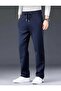Navy Baggy Comfortable Slim Cut Straight Leg Sweatpants - 2