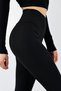Women's Black Fleece Inside Ribbed High Waist Firming Leggings