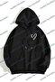 Unisex Black Heart Printed Oversize Hoodie