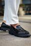 Patent Leather Black Men's Loafer - High Sole, Laceless - LEİDA