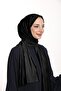 شال نسائي من القطن الممشط ليكرا باللون الأسود - 3