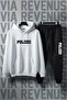 Polizei Printed Unisex Soft Wide Fit Hooded Tracksuit Set