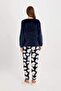 Women's Fall in Love Crew Neck Printed Long Sleeve Patterned Welsoft Plush Pajamas Set A3352Ax24Au - 6