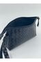 Women's Handbag Black Zippered Patterned Genuine Leather Cosmetic and Travel Bag - 4