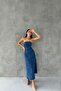 Light Blue Zippered Strapless Denim Dress