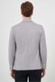 Men's Gray Knitted Slim Fit Bag Pocket Mono Collar Sports Jacket - 5