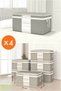 4 Piece Top Quality Mega Size Gray Windowed Pillow Storage Bag-75*40*40 cm*4 Pieces.