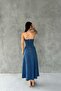 Light Blue Zippered Strapless Denim Dress - 5