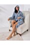 Hawaii Blue Unisex Hooded 100% Organic Cotton Waffle Bathrobe - 2