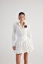 Elastic Waist Mini Balloon Lexi Skirt White - 3