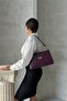 Genuine Leather Handbag and Crossbody Bag Oxnova Model Purple Color - 7
