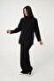 High Collar Tunic Trousers Model Black Knitwear Set - 4