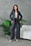 Black Tuxedo Jacket and 4 Button Loose Pants Women's Suit