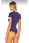 Women's Purple Short Sleeve Silk Jersey Body - 4