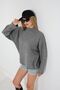 Half Turtleneck Stand Collar Long Sleeve Brass Knit Skirt Gathered Stylish Winter Knitwear Sweater - 6