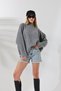Half Turtleneck Stand Collar Long Sleeve Brass Knit Skirt Gathered Stylish Winter Knitwear Sweater - 7