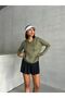 Women's Khaki Hooded Pocket Seasonal Sweat - 5
