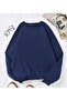 Duz Navy Blue Crew Neck Unisex Sweatshirt