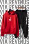 Gym Bunny Printed Unisex Wide Fit Soft Fabric Hooded Tracksuit Set