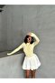 Women's Yellow Striped Stand Collar Long Sleeve Blouse - 5