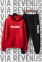 Polizei Printed Unisex Wide Fit Soft Fabric Hooded Tracksuit Set