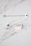 Chrome Long Towel Holder, Wide Cover Toilet Napkin Holder, Fork, Bathrobe, Bathroom Accessory Set, 3 Pieces