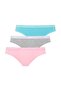 Women's Cotton Gray Melange - White - Mint 3-Piece Slip Panties