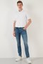 Normal Waist Slim Fit Cotton Jeans Men's Denim Trousers 629j018001