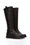 Women's Black Flat Riding Boots - 2
