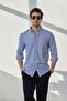 Men's Shirt Striped Cotton Linen Modern Slim Fit Shirt - 2