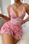 Pembe Derin Dekolteli Gecelik - 3