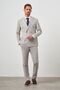 Men's Beige Polyviscon Trend Double Breasted Slim Fit Pointed Collar Suit