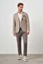 Men's BROWN Woven Slim Fit Bag Pocket Mono Collar Sports Jacket - 4