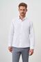 Men's White Trend Printed Patterned Italian Collar Slim Fit Shirt - 2