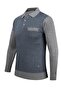 Men's Polo Neck Knitwear Gray Sweater Patterned Steel Knit Classic Fit - 5006F - 4