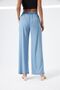 Denim Wide Leg Trousers with Elastic Waist and Laces - 3