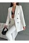 Button-Detail Blazer Jacket and Trousers Set