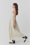 Strapless Pleated Long Dress with Stones - 4