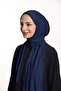 شال نسائي من القطن الممشط ليكرا باللون الأزرق الداكن - 3