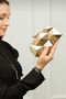 Women's Gold Metal Evening Dress Bag - 2